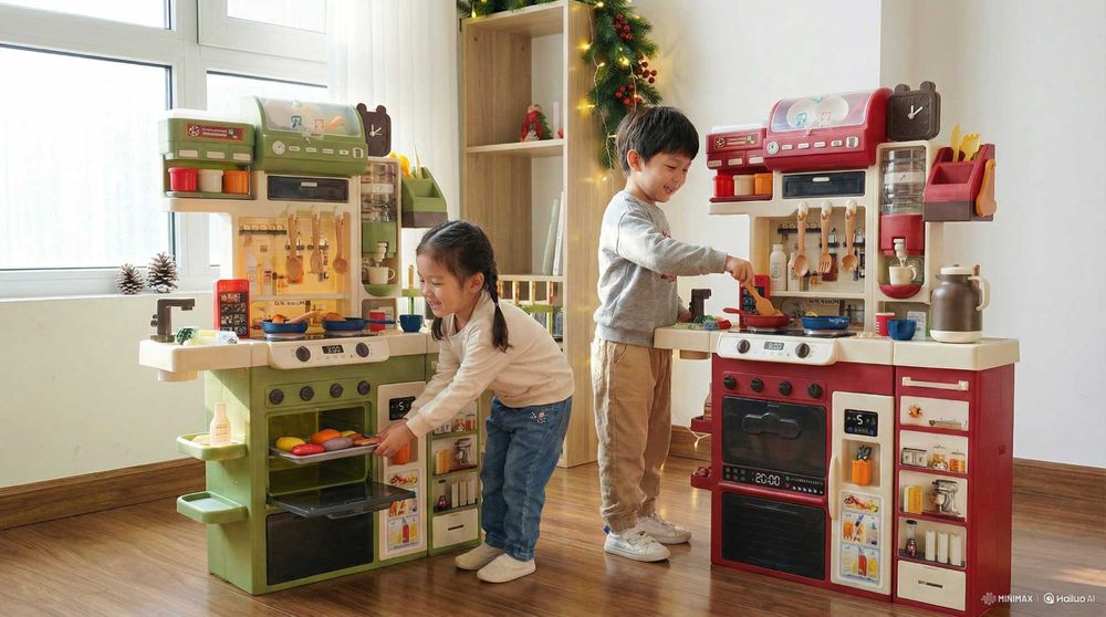 Акціяℹ️ кухня з посудом / є пар / вода / підсвічування звуки готування