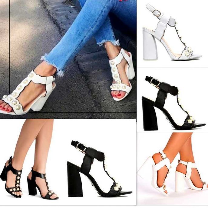 DOSTAWA GRATIS Sandały 37 espadryle z perłami eleganckie słupek na słupku obcasie czółenka klapki espadryle sneakersy