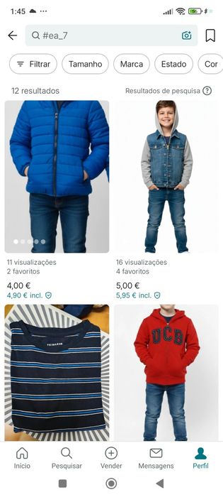 Conjunto roupas 7 anos