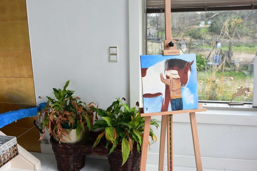 Quadro - Pintura a Óleo Original "Abraço Quentinho"