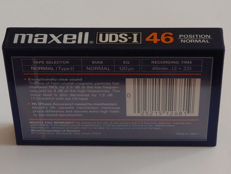 Maxell UDS-I 46 model na lata 1985/1986 na rynek Amerykański