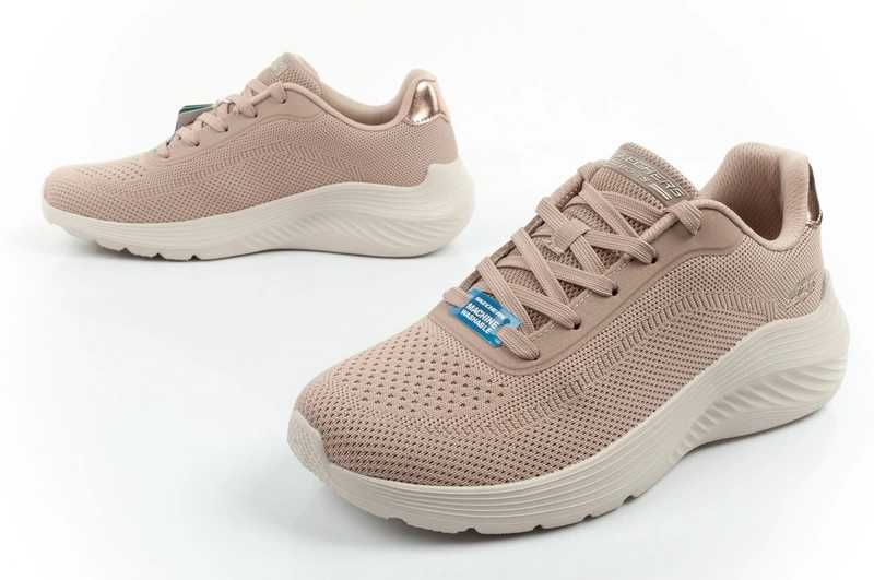 Skechers buty damskie sportowe Bobs Squad Waves beżowe lekkie modne