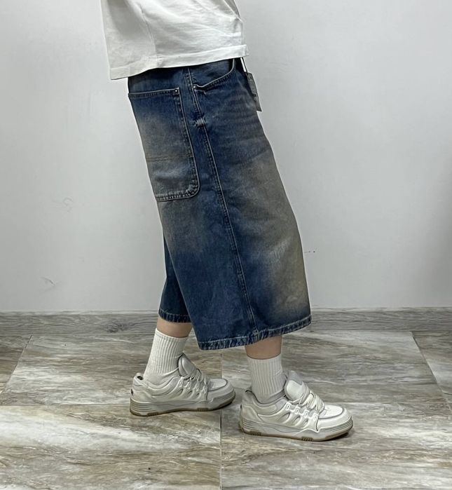 Нові широкі шорти джинсові SUPER BAGGY rap shorts jeans широкие шорты джинсы sk8 реп Jaded London ecko