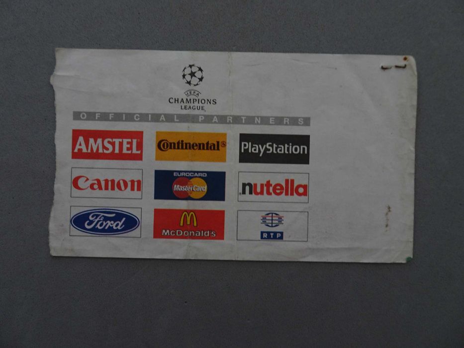 Bilhete futebol Sporting Bayer Leverkusen Champions League out 1997