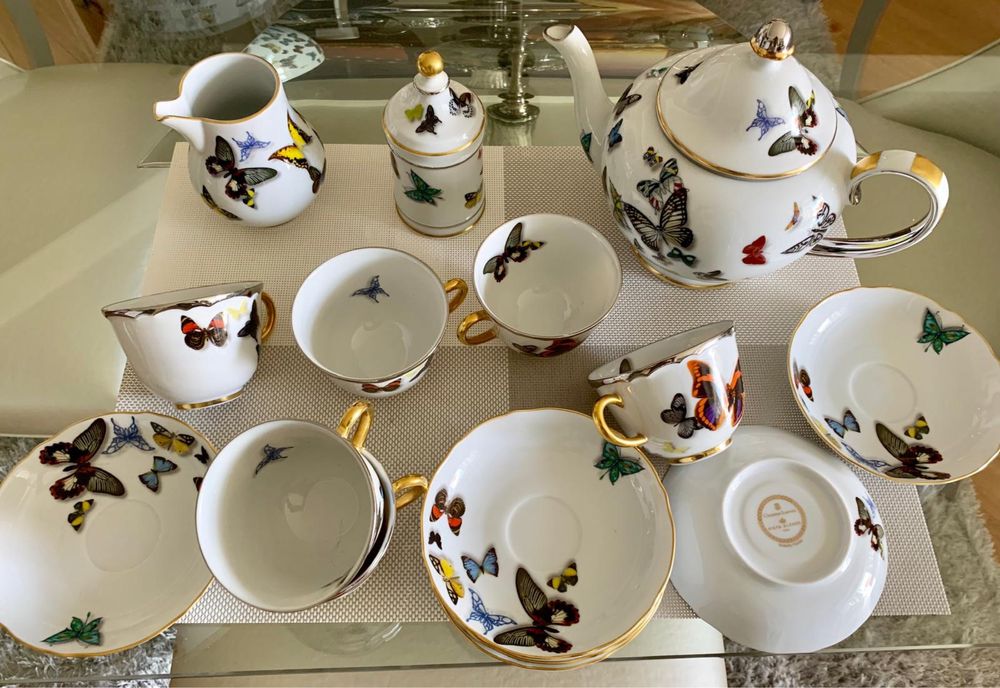 Conjunto de chá Butterfly Vista Alegre