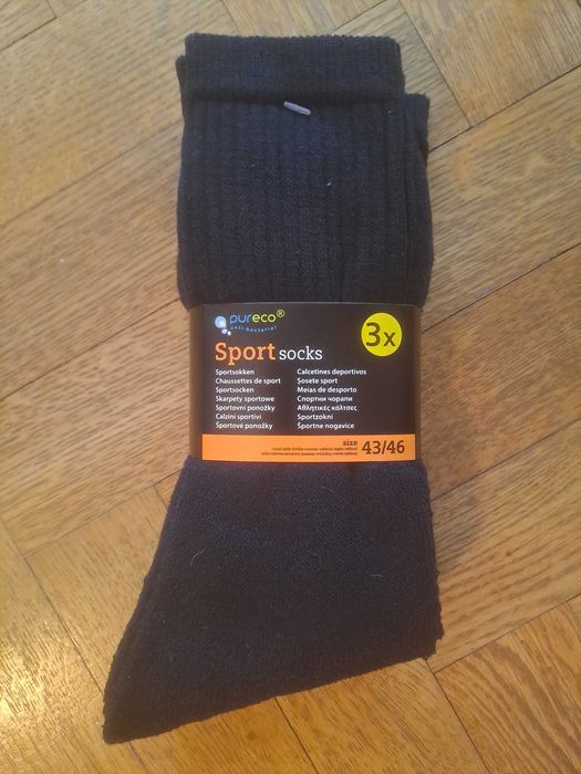 Skarpety sportowe do połowy łydki PURECO 43-46 – 3 sztuki