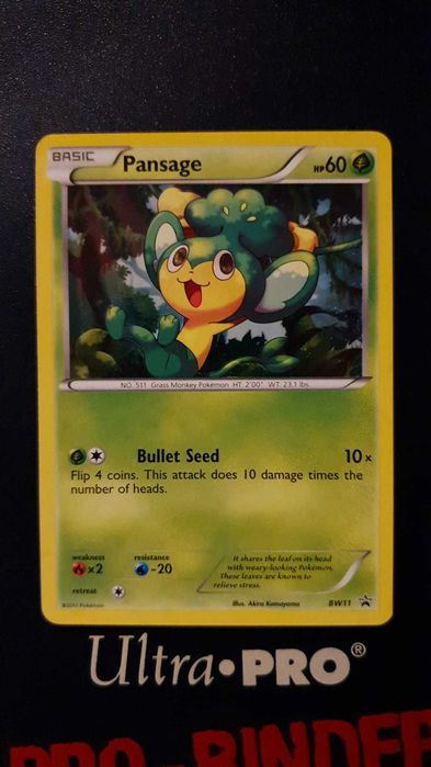 2011 Pokemon TCG Pansage Cosmos Holo BW11 Black Star Promo Carta