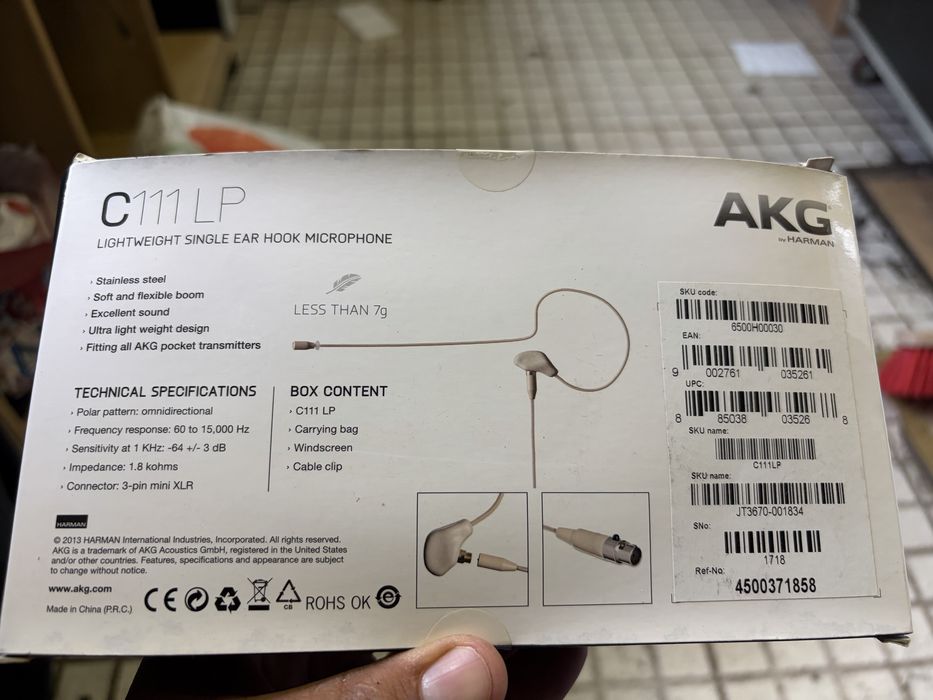AkG C111 LP head set singke ear