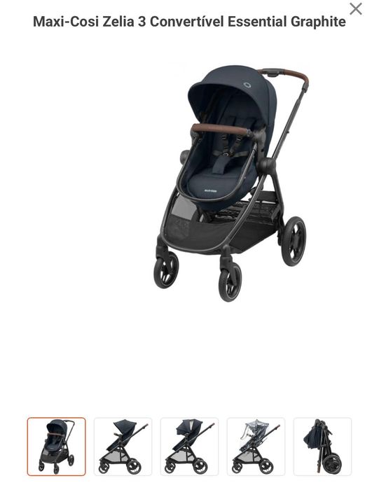 Carrinho bebé Maxi-cosi Zélia 3 Convertível Essential Graphite