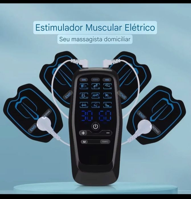 Eletroestimulador digital 4 vias EMS + TENS fisioterapia massagem Novo