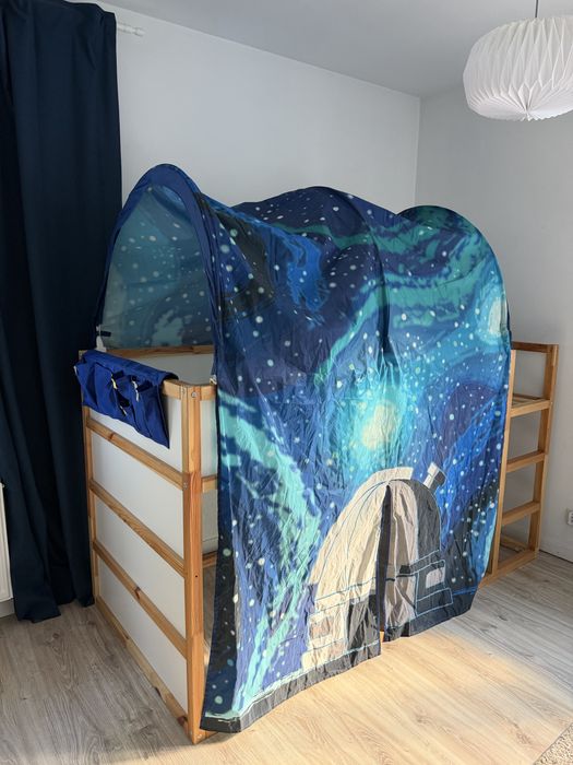 piętrowe łóżko IKEA KURA z baldachimem