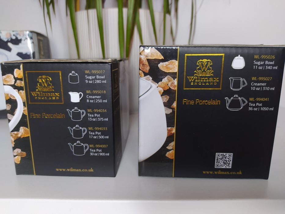 Zestaw porcelanowy, Imbryk, dzbanek do herbaty, na mleko, cukiernia