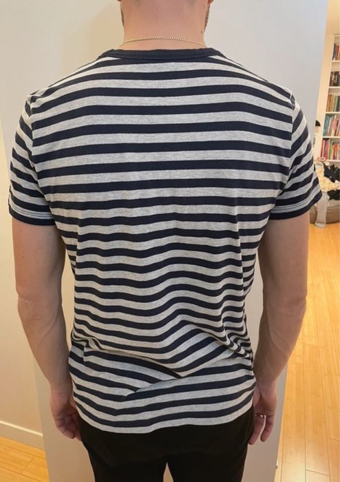 Esprit modny t shirt w paski szary granat M koszulka