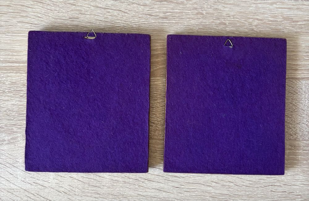 Dwa miniaturowe obrazy z motywem róż