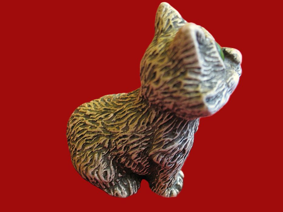 Kot - Stara Figurka - twarda masa - 5 x 5 x 4 cm Rękodzieło
