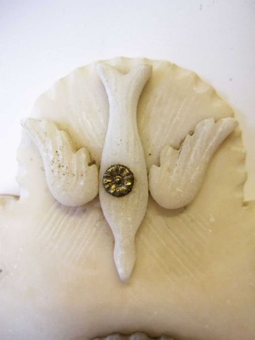 antiga imagem de Santa Lüfthildis de Bona- pintura de vidro reverso