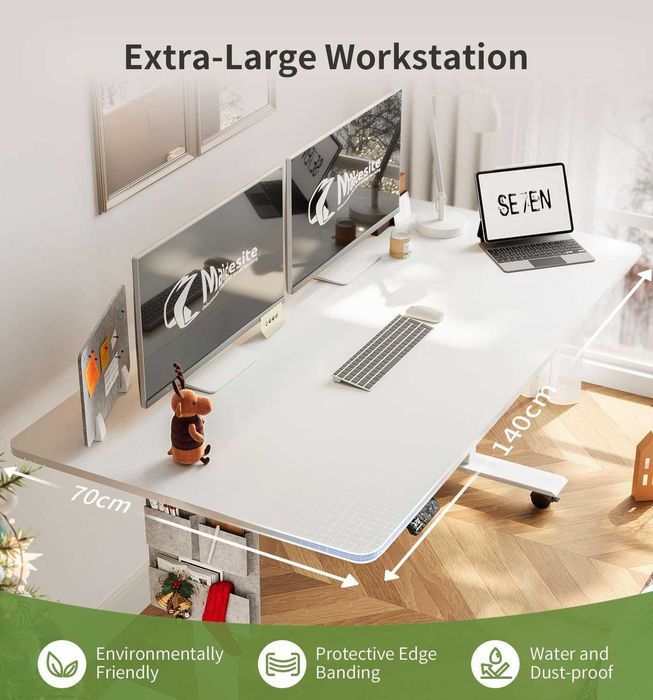 Nowe biurko elektryczne /regulowane / blat 140x70cm / MAIDeSITe !K615!