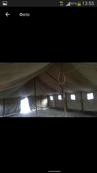 палатка  прорезиненная УСБ-56, размер 10х6.5м