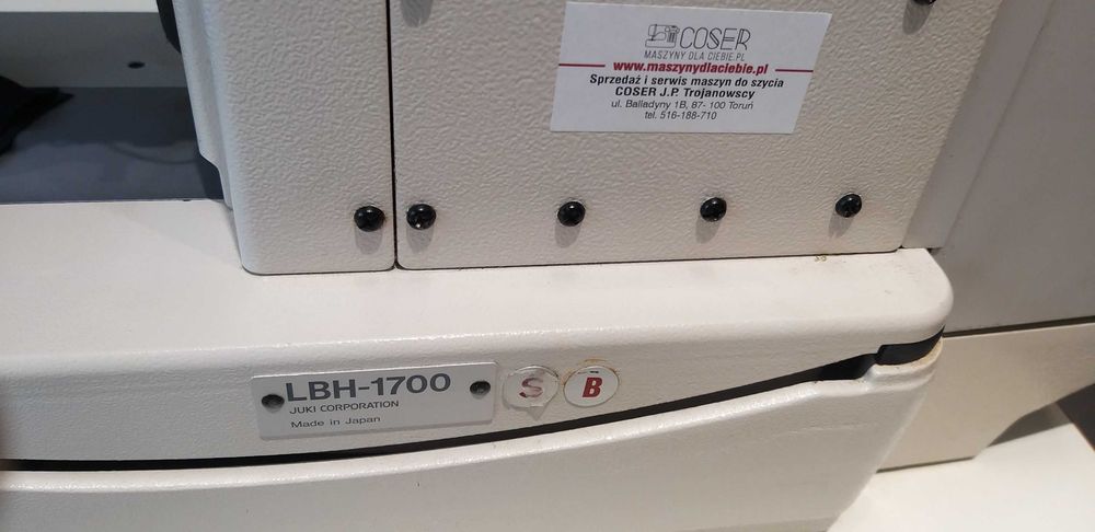 Dziurkarka JUKI LBH-1700 elektroniczna bieliźniana SIRUBA, JACK