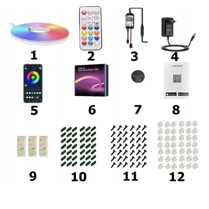 Taśma led - neon - RGB - bluetooth -  6m