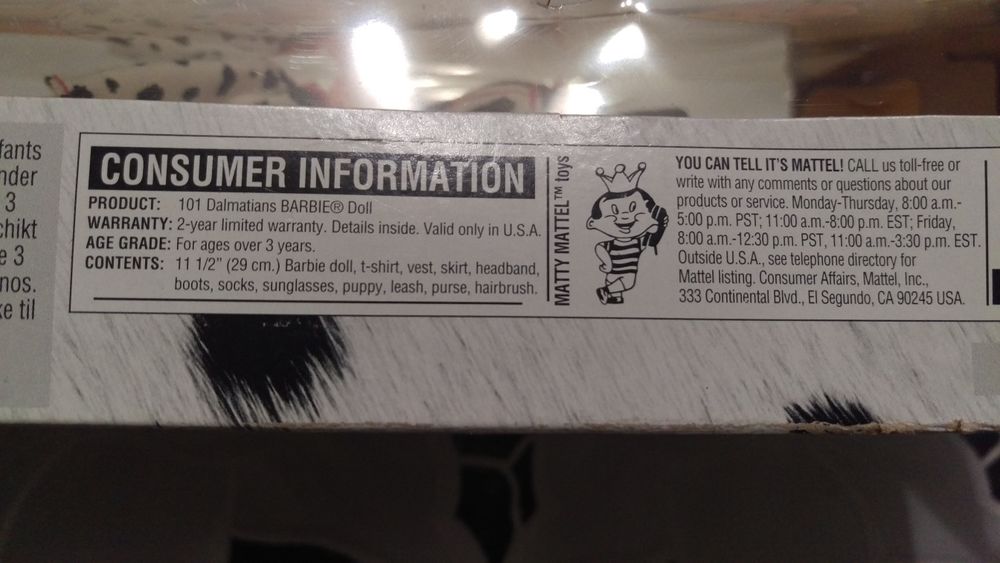 BARBIE 101 Dalmatians Dalmatyńczyków Mattel 1997 NOWA