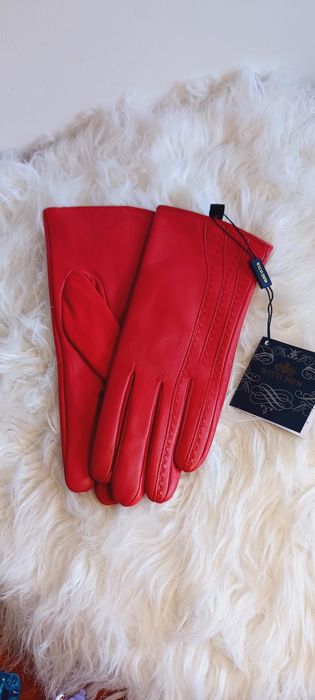 Nowe Wittchen rękawiczki czerwone skóra ciepłe real leather