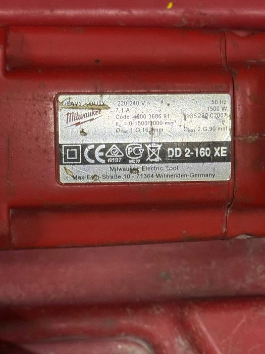 Wiertnica diamentowa Milwaukee DD 2-160 XE