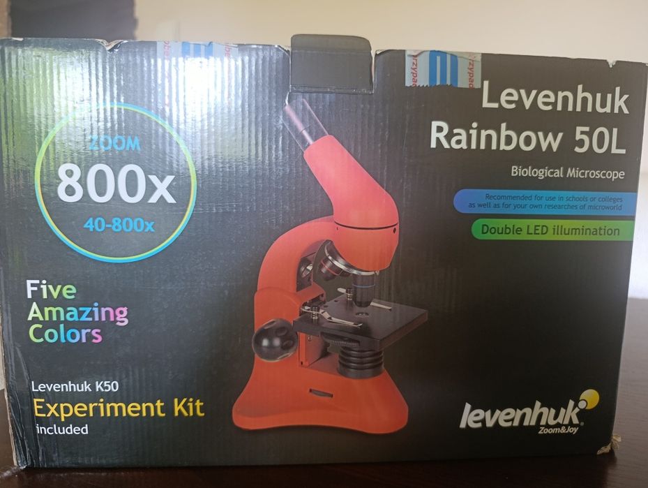 Mikroskop Levenhuk Rainbow 50L niebieski.