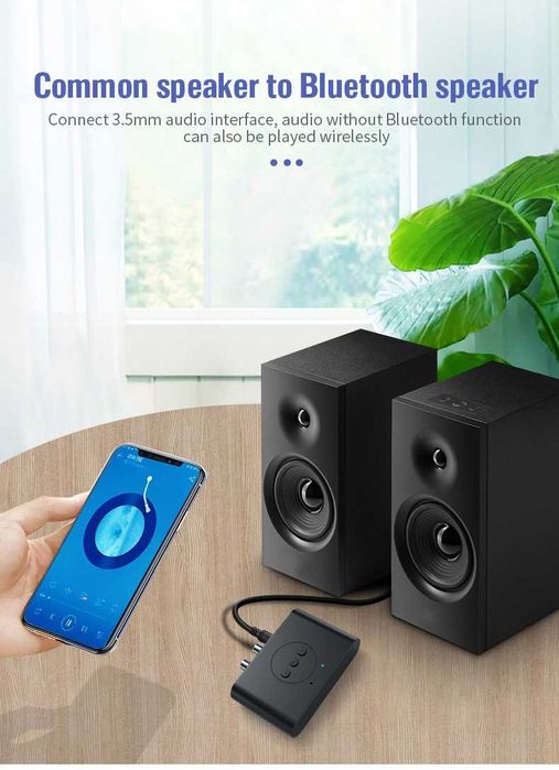 Receptor de audio estéreo con Bluetooth 5,0 y conector aux para música