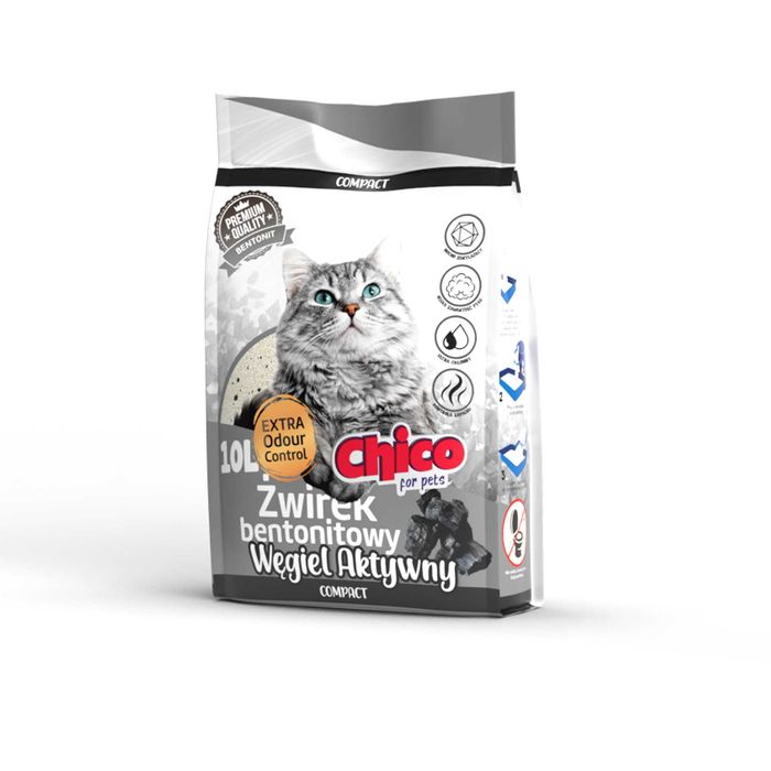 CHICO Compact Aktywny Węgiel 10l żwirek dla kota