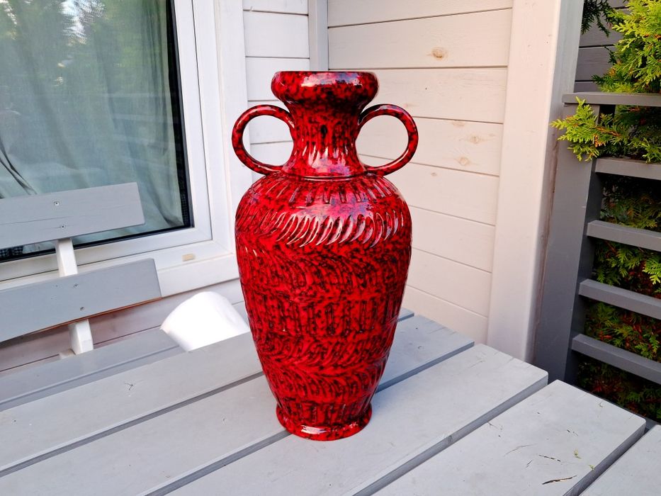 Piękny Wazon Keramik 42 cm ITALY Włochy lata 80-te Antyk Hand Made !
