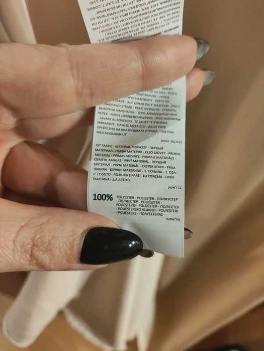 Piękna satynowa sukienka XL kremowa ecru