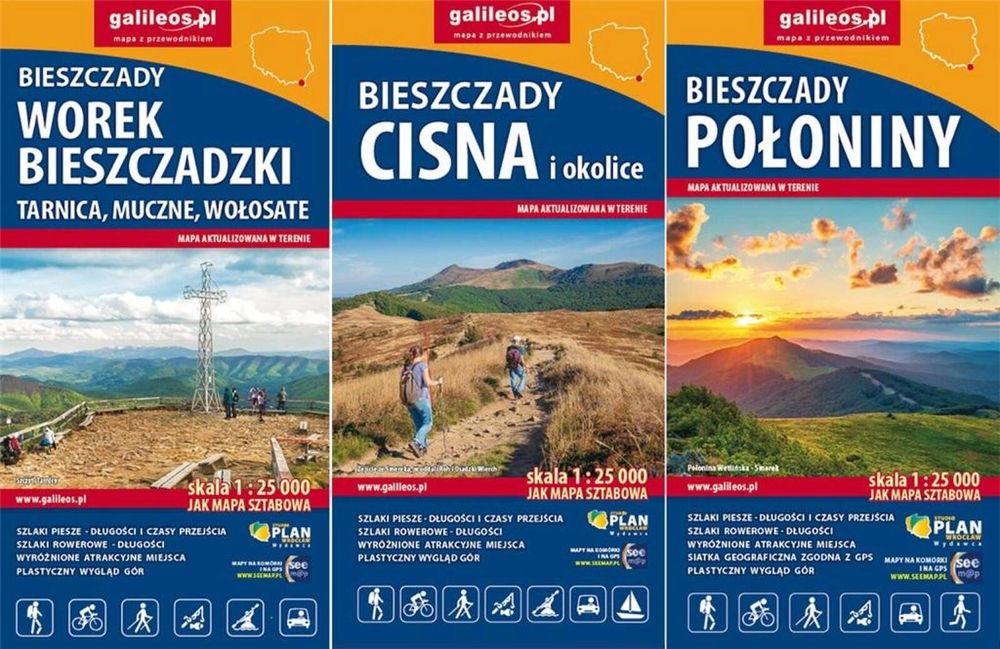 Bieszczady - komplet 3 map praca zbiorowa Rok wydania: 2022, oprawa: