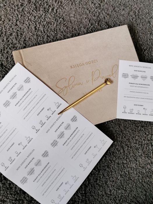 Ankieta weselna urodzinowa  papier samoprzylepny