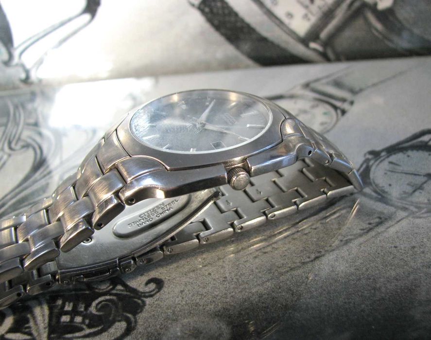 Zegarek CITIZEN Eco drive data STAL Super stan 39 mm Quartz Japan