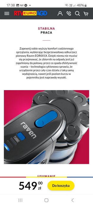 Sprzedam odkurzacz raven