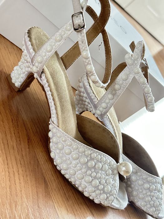 Buty Ślubne z perełkami  Choreo - roz. 36