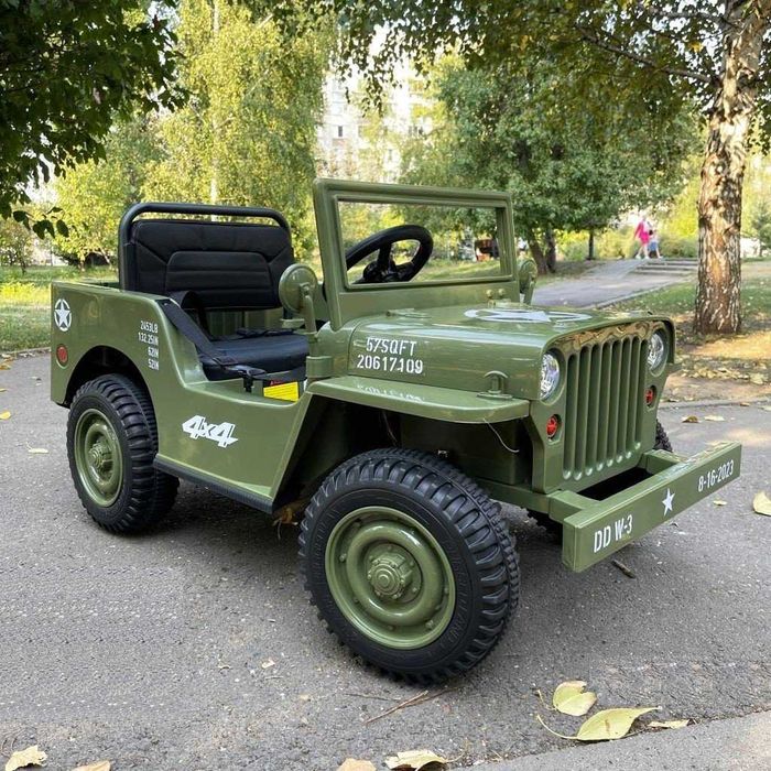 JEEP Terenowy 4x4 Retro Wojskowy Auto AKUMULATOR Elektryczny DZIECI RC