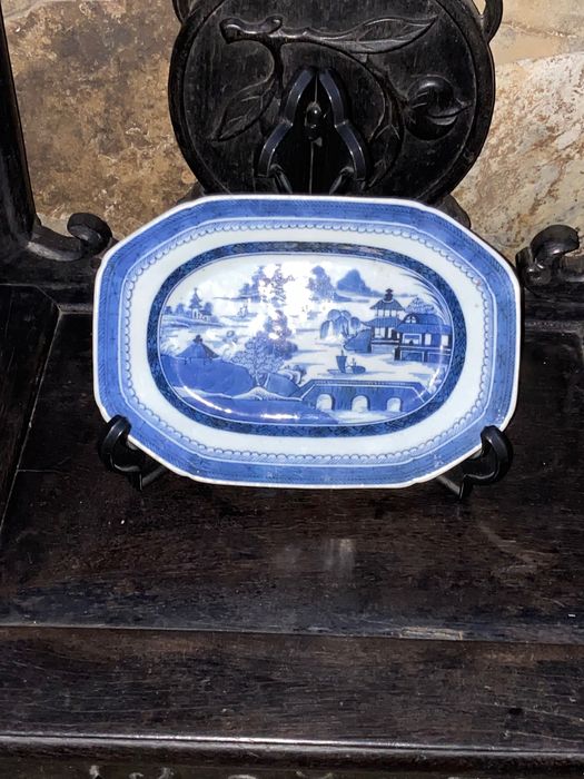 Travessa porcelana Chinesa séc XVIII Original 25 cm