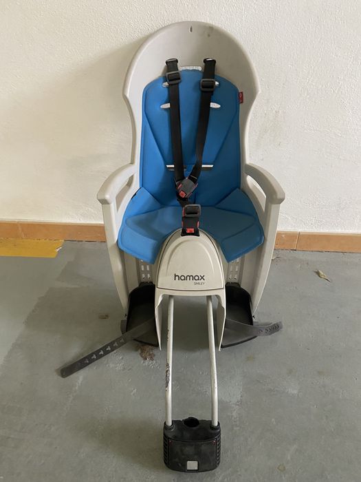 Cadeira infantil Hamax Smiley traseira cinza azul