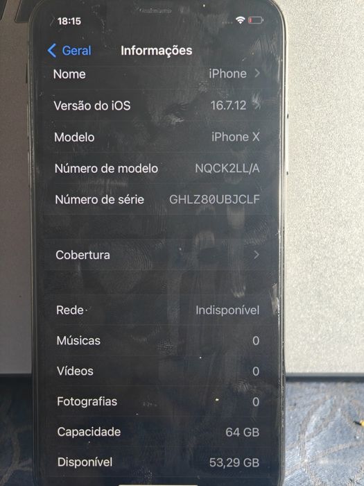 iPhone X 64gb Preto