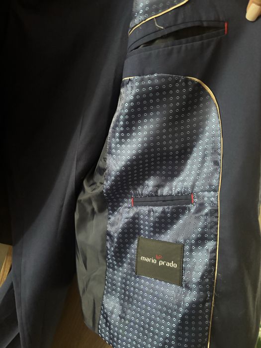 Granatowy Garnitur meski