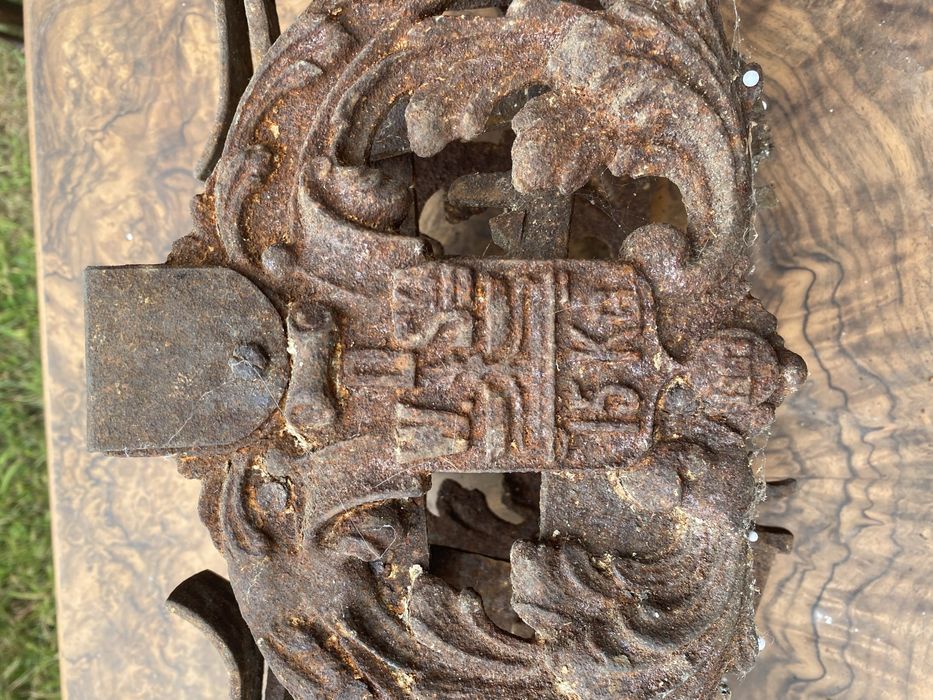 Antyczna żeliwna waga Weber 15kg masywna bogato zdobiona unikat