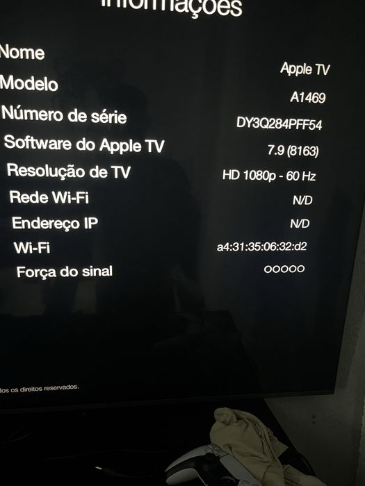 Apple tv com comando
