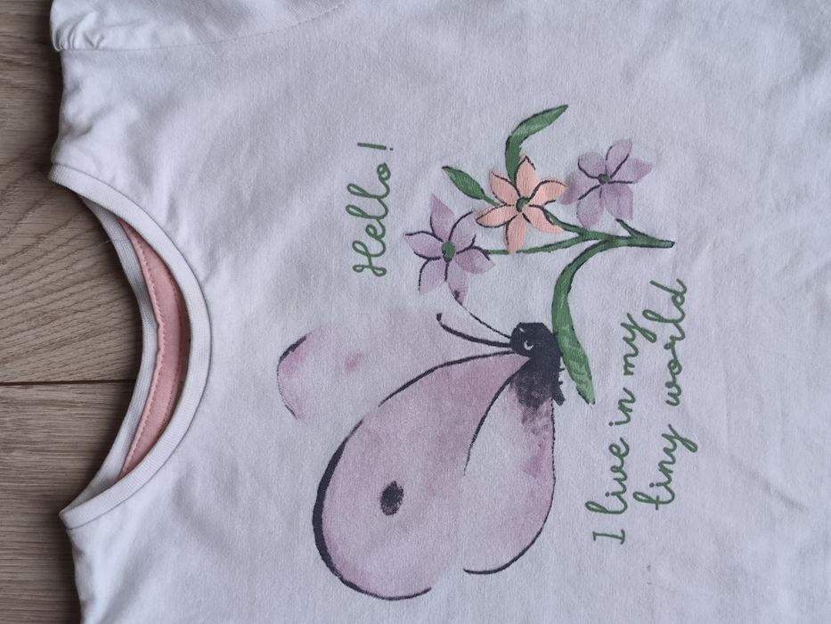 Dwa t-shirty 92 So Cute biała i pudrowy róż