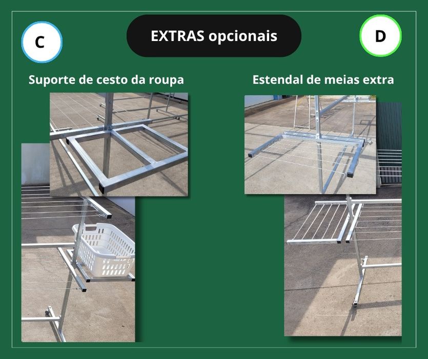 Estendal de roupa em Tubo galvanizado