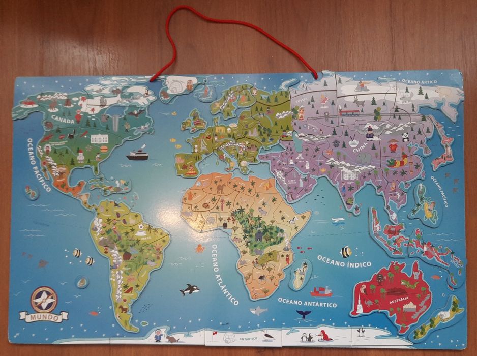 Quadro puzzle mapa mundo grande