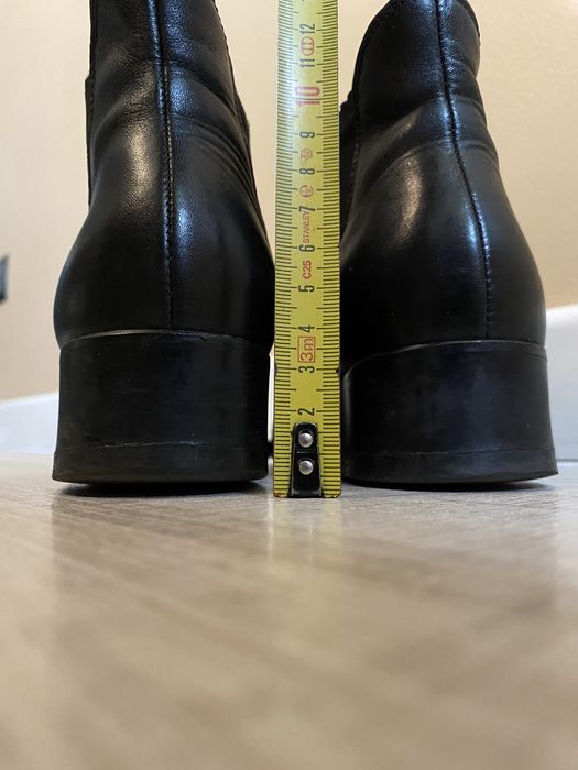 Buty Ryłko wiosna jesień rozmiar 35 botki do kostki skóra czarne