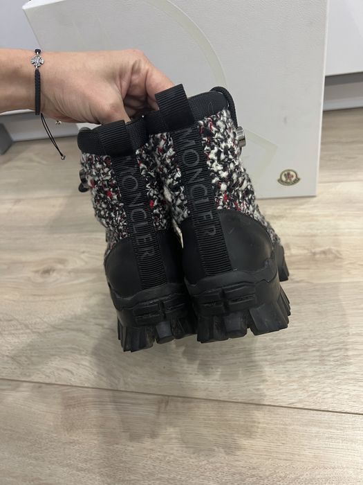 Демисезонні ботінки черевики шкіра+твід Moncler 37 розмір Prada оригінал