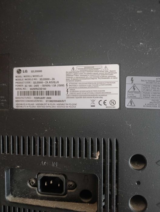 TV LG com comando, scart e DTA